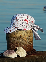 Detské čiapky - Letný detský šilt piráti biely - 14752140_