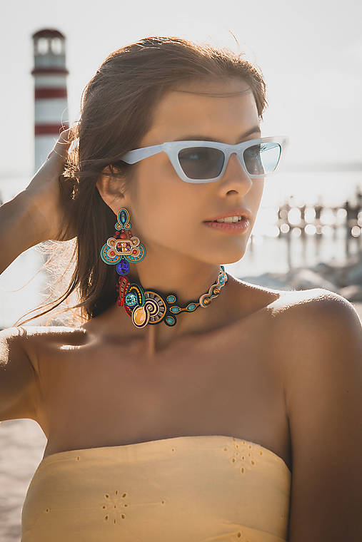 Set pestrofarebných soutache náramkov/choker