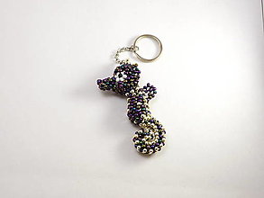 Kľúčenky - Kľúčenka strieborno-fialový morský koník - 14754537_