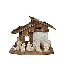 Dekorácie - Miniatúrny betlehem s domcom - 14752754_