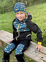 Detské oblečenie - Softshellové nohavice STAVEBNÉ STROJE (98/104) - 14754505_