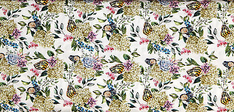 Textil - Bavlnená látka L275 - L277 (3/trsy kvetov) - 14755924_