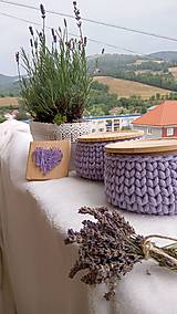 Úložné priestory & Organizácia - Košík lavender s bambusovym krytom (Taburetka levandulova) - 14756712_