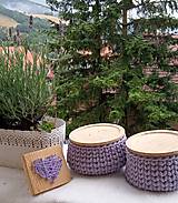 Úložné priestory & Organizácia - Košík lavender s bambusovym krytom (Taburetka levandulova) - 14756714_