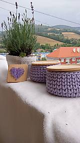 Úložné priestory & Organizácia - Košík lavender s bambusovym krytom (Taburetka levandulova) - 14756720_