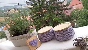 Úložné priestory & Organizácia - Košík lavender s bambusovym krytom (Taburetka levandulova) - 14756734_