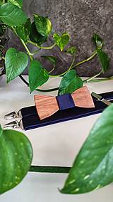 Pánske doplnky - Pánsky drevený motýlik a traky - 14755222_