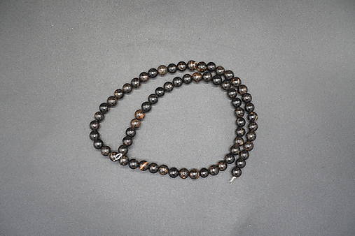 Minerály - Obsidián čiernohnedý 6mm (68ks) - 14756951_
