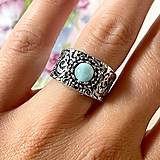 Prstene - Antique Silver Larimar Ring / Elegantný prsteň s larimarom - 14759000_