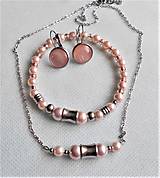 Sady šperkov - Riečne perly na leto (Staroružový so zapínacím náramkom) - 14758926_