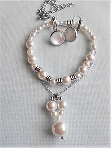 Sady šperkov - Riečne perly na leto (Biely) - 14758931_