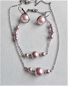 Sady šperkov - Riečne perly na leto (Staroružový so zapínacím náramkom) - 14758932_