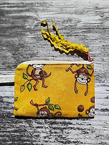 Detské tašky - Mini taštička - opice zo žltej police - 14757650_