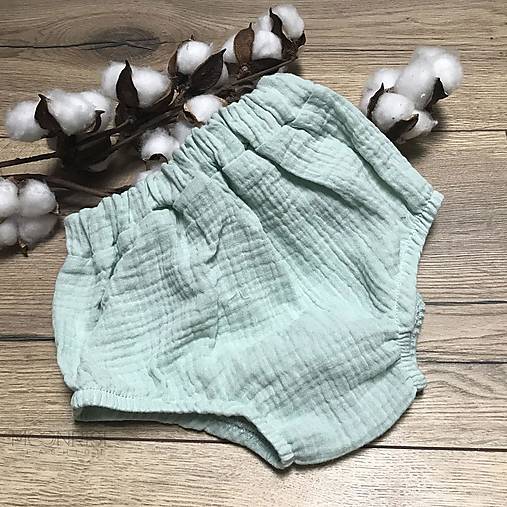 Detské oblečenie - Mušelínové čukotky - mint - 14758237_