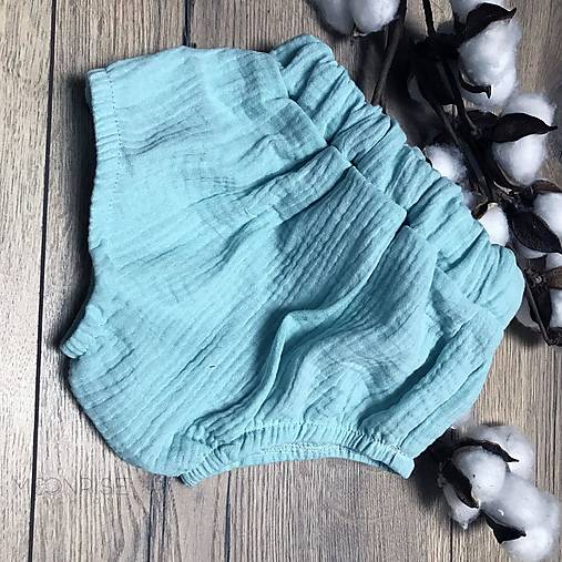 Detské oblečenie - Mušelínové čukotky - turquoise - 14758249_