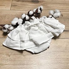 Detské oblečenie - Mušelínové čukotky s volánmi a mašličkou - white - 14758213_
