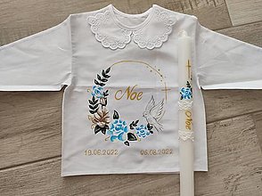 Detské oblečenie - Sada na krst kvety +holubica 1 - 14758120_