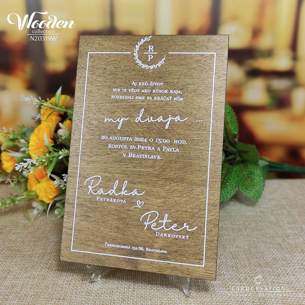Svadobné oznámenie z dreva N20319W (101 a viac ks)