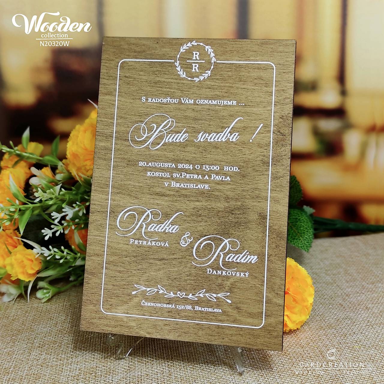 Svadobné oznámenie z dreva N20320W (71-100 ks)