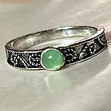 Prstene - Antique Green Aventurine Ring / Elegantný prsteň s aventurínom P101 - 14760527_