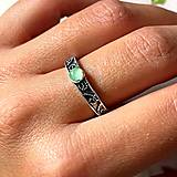 Prstene - Antique Green Aventurine Ring / Elegantný prsteň s aventurínom P101 - 14760529_