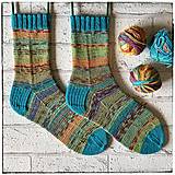 Ponožky, pančuchy, obuv - Ručne pletené unisex vlnené ponožky veľkosť 38/39 - 14760334_