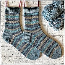 Pánske oblečenie - Ručne pletené unisex vlnené ponožky veľkosť 40/41 - 14760323_