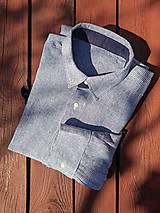Pánske oblečenie - Ľanová pánska košeľa s dlhým rukávom - 14760820_