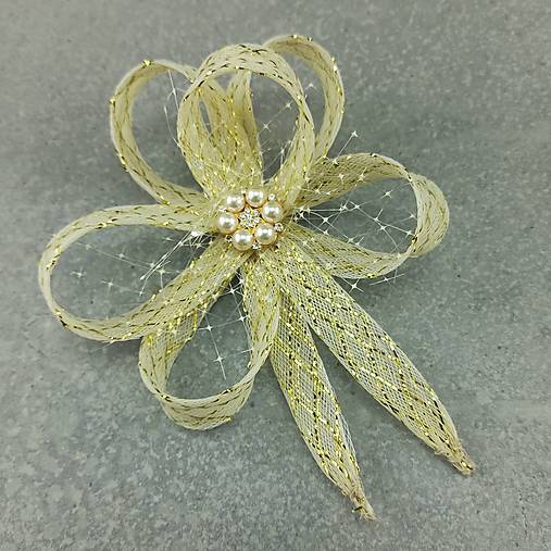 Ozdoby do vlasov - Gold Fascinator - 14761739_