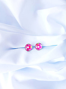 Náušnice - Ružový kvet - sklenené puzety - 14763516_