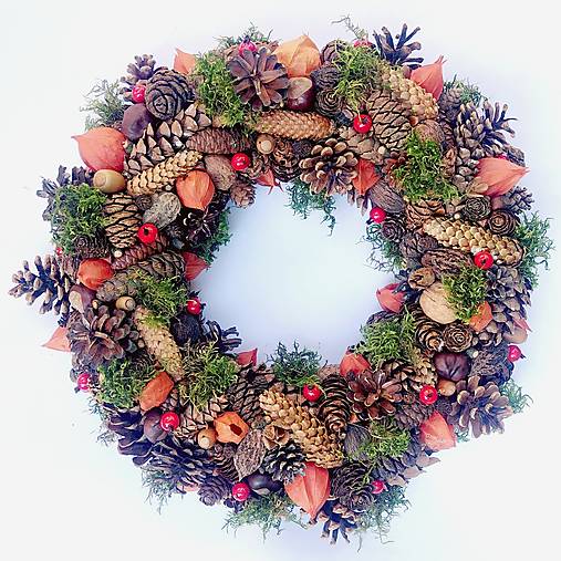 Dekorácie - Jesenný veniec s bobuľami - 14762067_