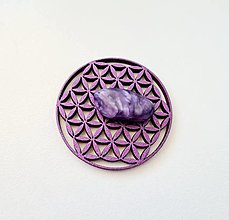 Iné šperky - Vyššie vedomie  (Kvet života drevený fialová) - 14762557_