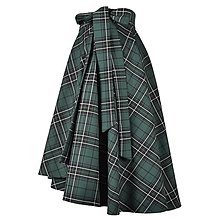 Sukne - KYLIE - škótska asymetrická zavinovacia sukňa (E1 - tmavozelené káro) - 14765027_