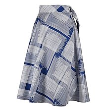 Sukne - ADA - zavinovacia áčková sukňa "SKLADOM" (50_modrá čiarka) - 14765619_