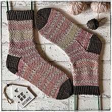 Ponožky, pančuchy, obuv - Ručne pletené dámske vlnené ponožky veľkosť 38/39 - 14764443_
