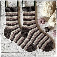 Ponožky, pančuchy, obuv - Ručne pletené dámske vlnené ponožky veľkosť 38/39 - 14764448_