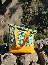 Nákupné tašky - Taška trojuholníky žlté - 14767435_
