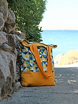 Nákupné tašky - Taška trojuholníky žlté - 14767443_