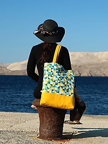 Nákupné tašky - Taška trojuholníky žlté - 14767439_