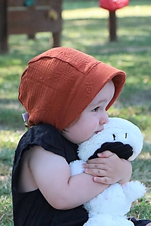 Detské čiapky - Letný detský mušelínový čepiec Cyrus - 14767545_
