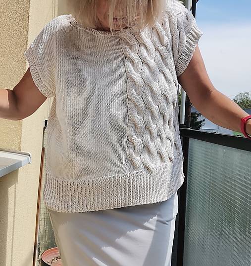 Topy, tričká, tielka - Vesta / top - pletenec - 14767645_