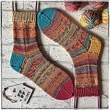 Ponožky, pančuchy, obuv - Ručne pletené dámske vlnené ponožky veľkosť 40/41 - 14766164_