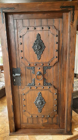 Nábytok - Rustikalne vchodove dvere 90cm, starožitne - 14766344_