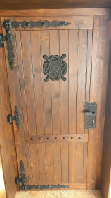 Nábytok - Rustikalne vchodove dvere 90cm, starožitne - 14766345_