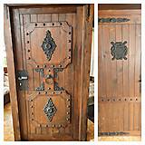 Nábytok - Rustikalne vchodove dvere 90cm, starožitne - 14766353_
