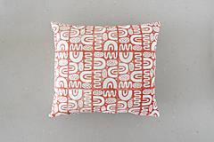 Úžitkový textil - Linorytový polštář / Wobbly blok oranžová / Sleva 30 % - 14769916_