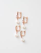 Náušnice - Svadobné perlové náušnice Valentína (Ružové zlato) - 14769179_