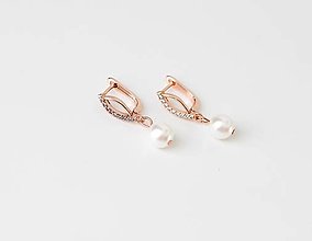 Náušnice - Svadobné perlové náušnice Valentína (Ružové zlato) - 14769196_