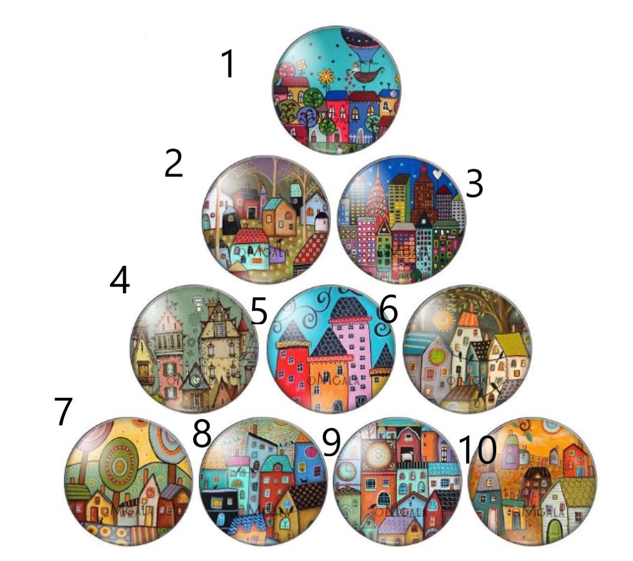 KA101 Kabošon domčeky mix 12 mm