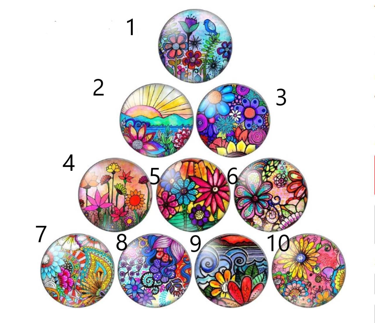 KA101 Kabošon kvietky mix 12 mm